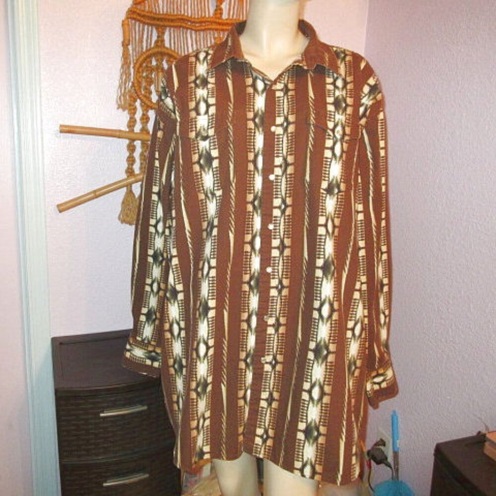 Vtg Panhandle Slim Western Snap Shirt Mens Size XXL Southwestern Popper Cowboy